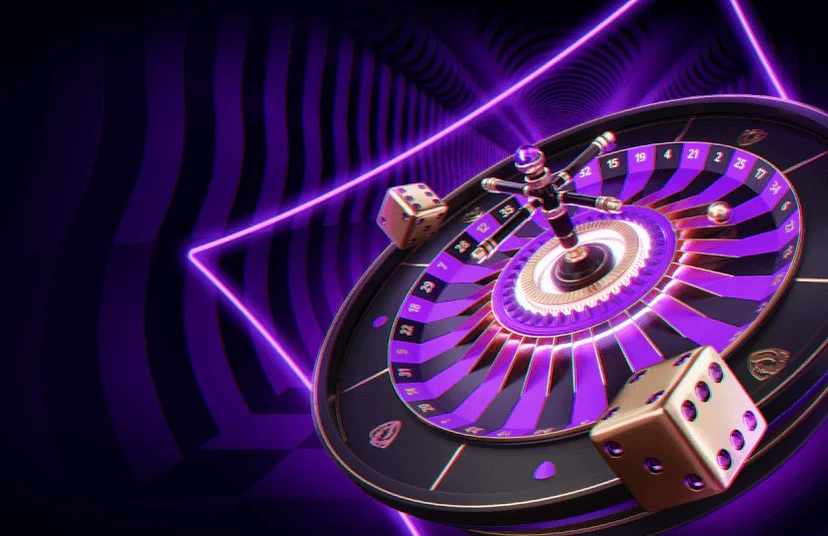Roleta e dados do Leon casino em roxo